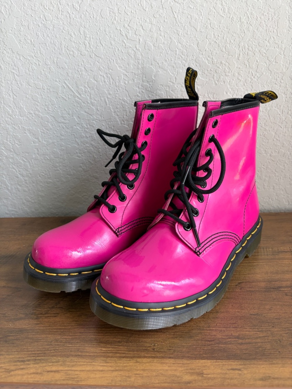 Dr. Martens Hot Pink Lace-Up Combat Boots